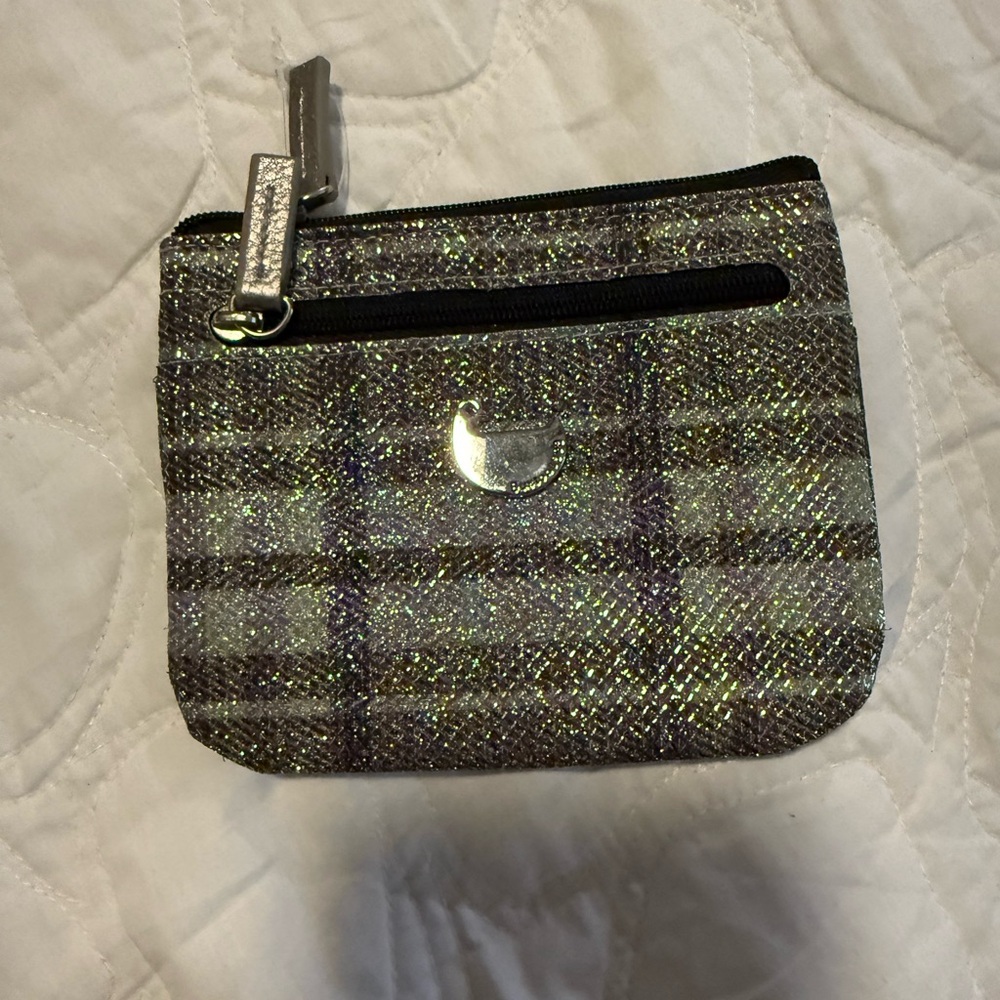 Buxton ID Coin Card Case Zip Change
Purse Wallet Purple Green Sparkle